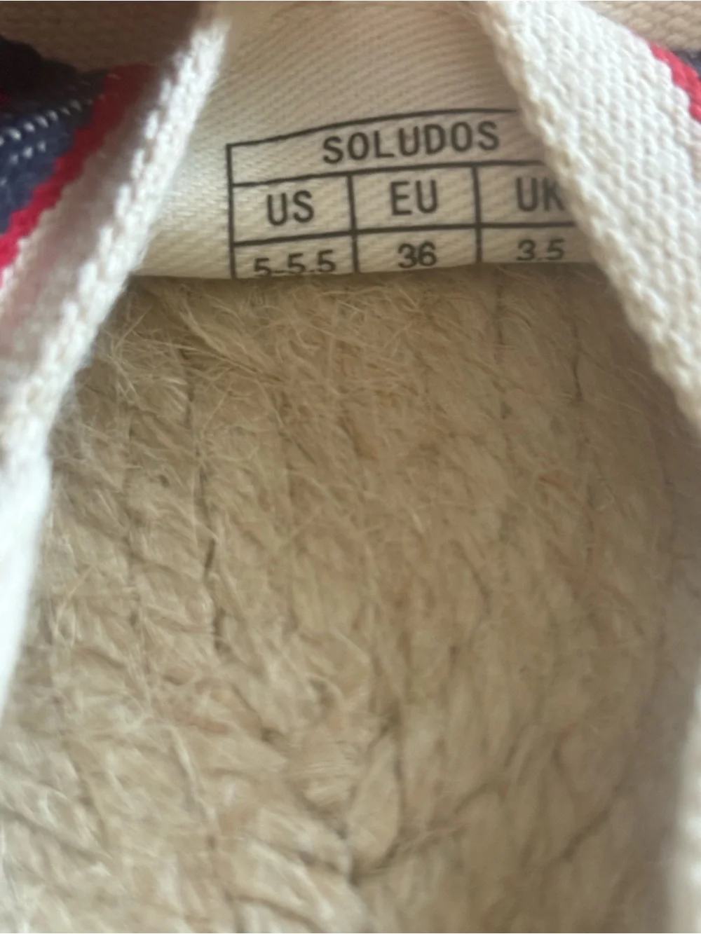 NEW Soludos Striped Canvas Espadrille Slip-On Shoes Navy Red White Size 5-5.5